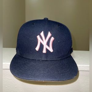New York Yankee Cap ( Dark Blue and light pink) Size 7 1/2
